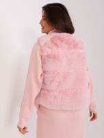 Hurt Jasnoróżowa damska kamizelka futrzana
