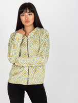 Hurt Jasnozielene Veloursjacke mit Druck RUE PARIS.