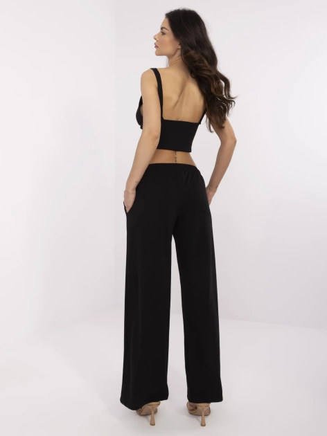 Czarne dresowe spodnie basic z kieszeniami