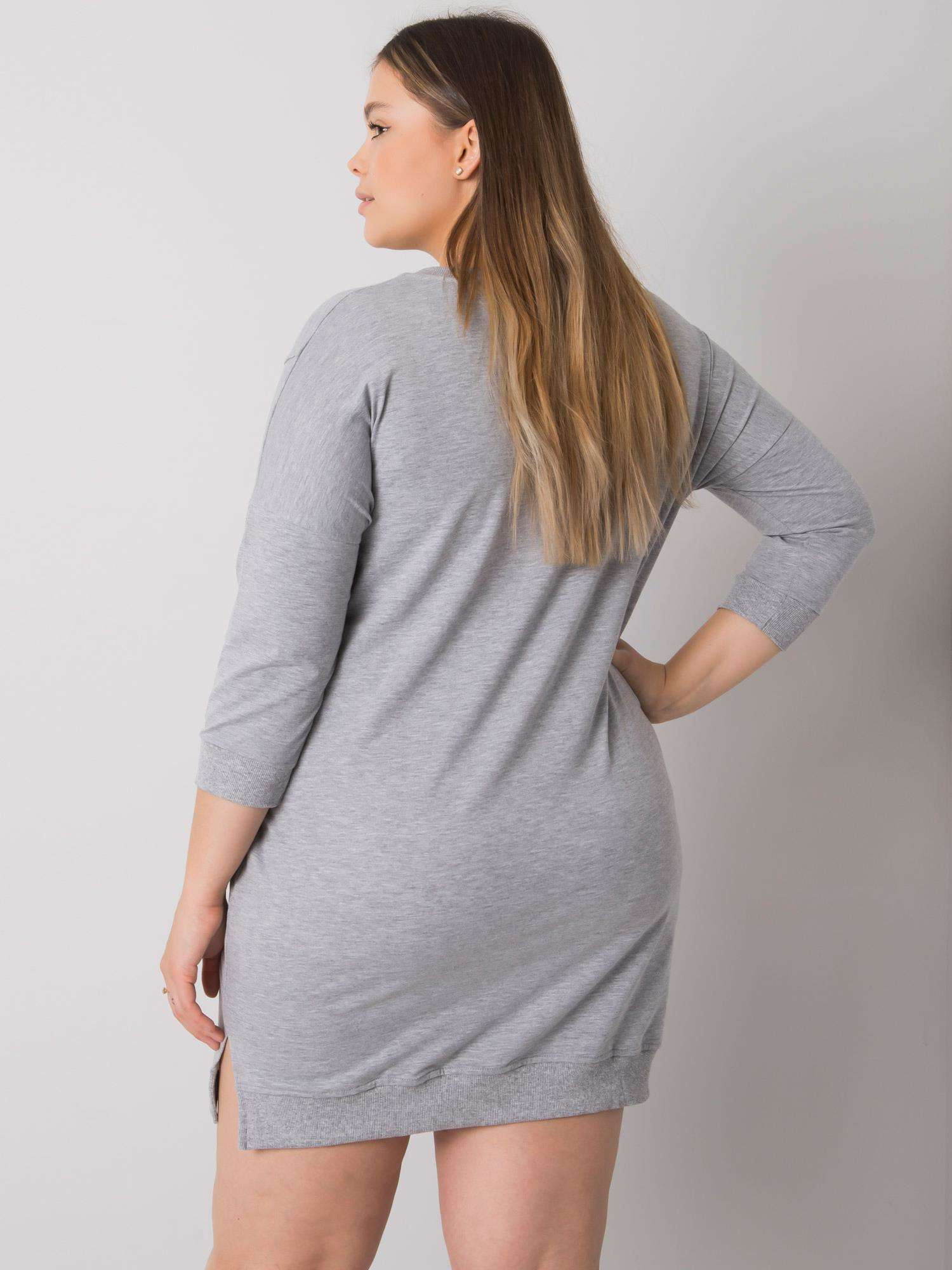 Szara melanżowa sukienka plus size z kieszeniami Susan 