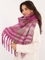 Hurtownia Jasnofioletowo-khaki gruby szal damski 