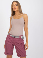 Ciemnoróżowe szorty casualowe z bawełny FRESH MADE 