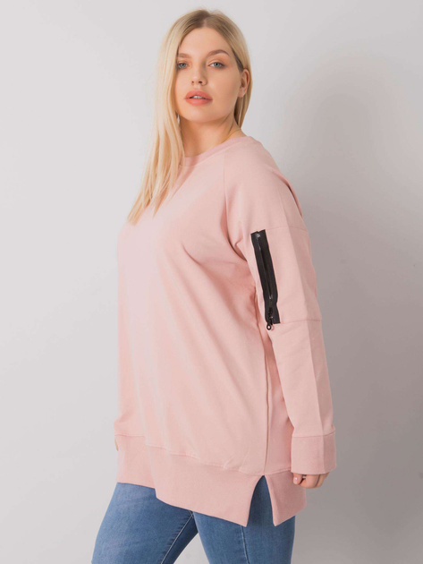 Brudnoróżowa tunika dresowa plus size Parma