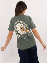 Hurt Khaki t-shirt z nadrukiem na plecach SUBLEVEL