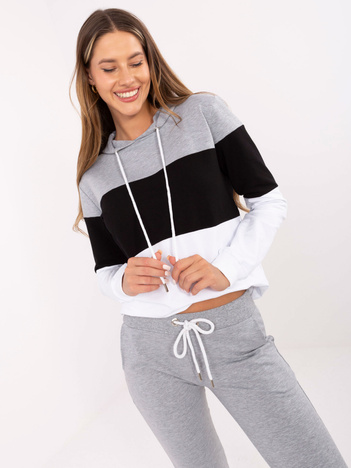 Szaro-czarny damski komplet basic RUE PARIS