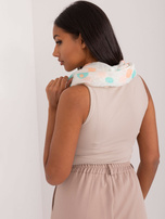 Hurt Ecru-pomarańczowy damski komin z wiskozą