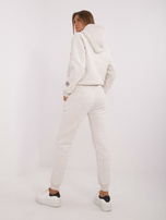 Hurtownia Jasnobeżowy melanżowy komplet dresowy z bluzą