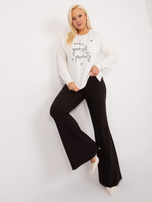 Hurtownia Ecru bluzka plus size z długim rękawem 