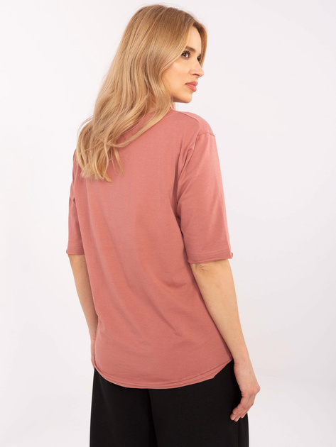 Hurt Brudnoróżowa casualowa bluzka z nadrukiem