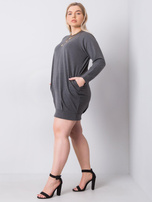 Tmavošedá melírovaná šaty plus size Ariadne.