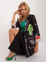 Hurt Czarna marynarka oversize z nadrukiem