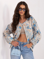 Niebieska balonowa kurtka zapinana na suwak