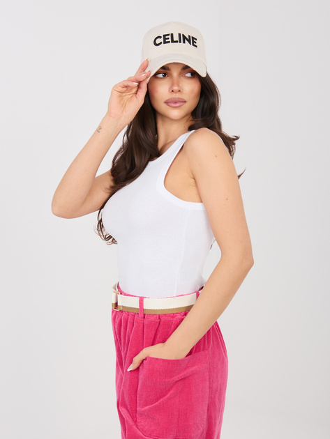 Biały prążkowany top bez rękawów SUBLEVEL