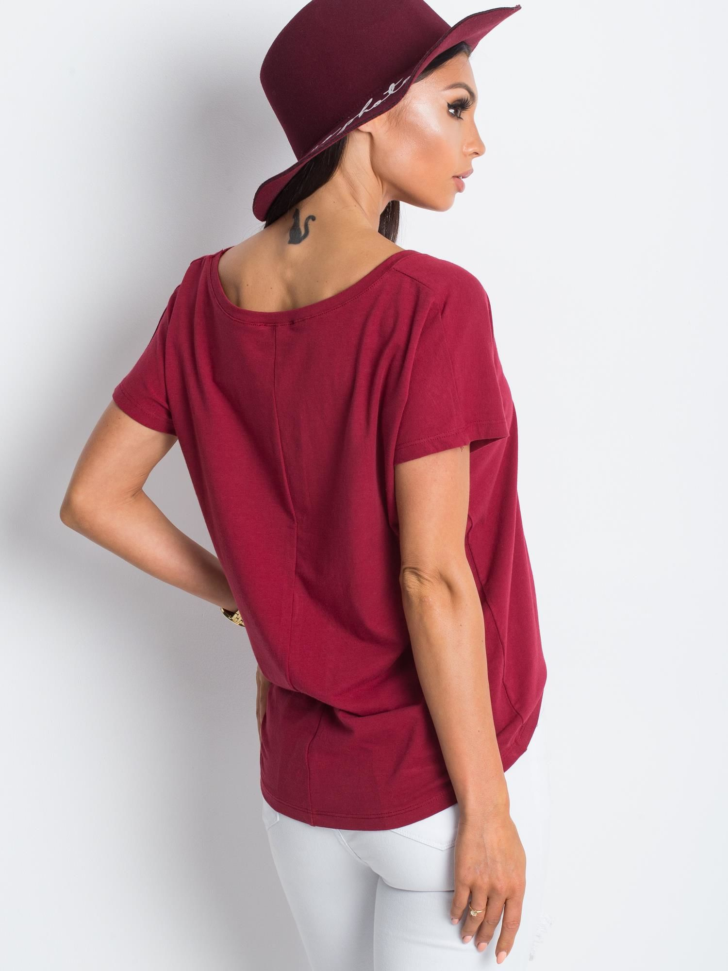 Bordowy t-shirt Emory