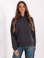 Grafitowa damska bluza oversize z kapturem