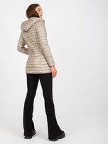 Hurt Ciemnobeżowa dwustronna kurtka przejściowa z pikowaniem