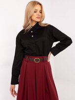 Hurt Czarna klasyczna koszula damska z kołnierzykiem