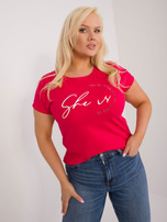 Hurt Czerwony damski t-shirt plus size z napisem