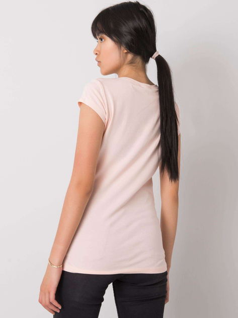 Jasnoróżowy t-shirt z aplikacją Haley