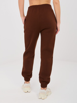 Czekoladowe dresowe spodnie basic z wiązaniem