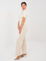 Jasnobeżowe dresowe spodnie w eleganckim stylu  RUE PARIS 