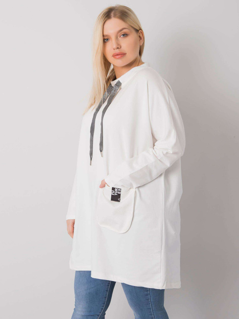 Ecru bawełniana tunika plus size Redmond