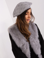 Hurtownia Szary beret z kaszmirem