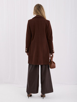 Brown elegant coat with buttons on the sleeves OCH BELLA.
