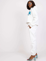 Ecru komplet dresowy z nadrukiem Laraina