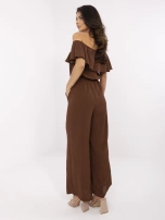 Brown long jumpsuit Spanish style.