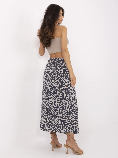 Granatowa midi spódnica z wiskozy FRESH MADE