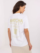 Biały t-shirt z nadrukiem Matcha SUBLEVEL 