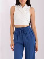 Hurt Ciemnoniebieskie materiałowe spodnie z wiskozy