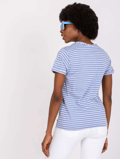 Jasnoniebieski bawełniany t-shirt damski STITCH & SOUL