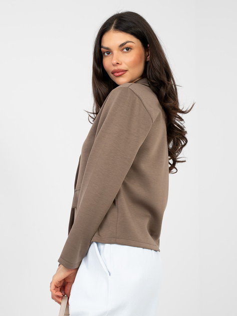 Brązowa dresowa marynarka z imitacją kieszeni