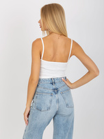 Biały prążkowany top na ramiączkach OCH BELLA 