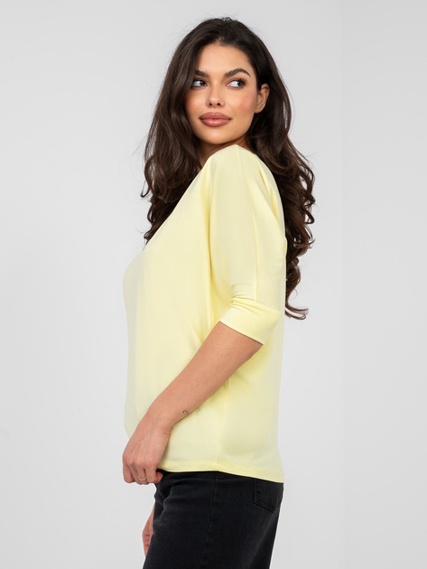 Pastelowa żółta bluzka basic z bawełny RUE PARIS