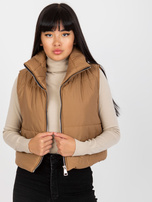 Hurt Jasnobrązowa krótka kamizelka puchowa OCH BELLA