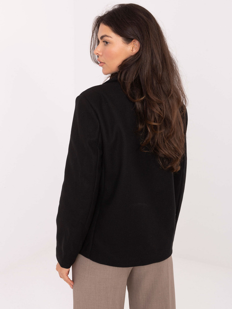 Czarny płaszcz z dwurzędowym zapięciem RUE PARIS