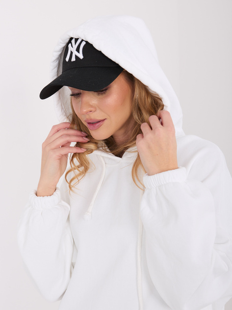 Ecru dresowa sukienka oversize z kieszeniami