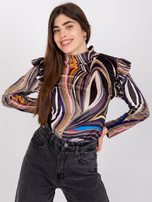 Czarna welurowa bluzka z długim rękawem Lina 