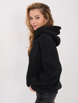 Czarna ocieplana bluza z kapturem