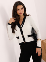 Ecru elegancki sweter 2w1 z kamizelką 