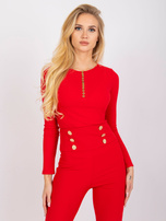 Czerwona bluzka w prążki Moxie