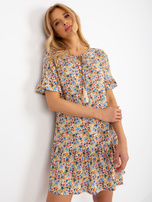 Hurt Yellow loose dress with flowers and ruffle SUBLEVEL.