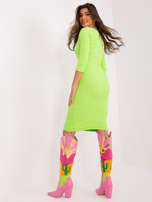 Hurt Jasnozielona dopasowana sukienka w prążek