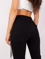 Hurt Czarne spodnie dresowe z wstawkami z ekoskóry