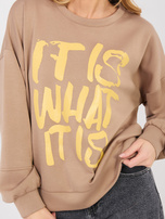 Ciemnobeżowa bluza z miękkiego materiału RUE PARIS 