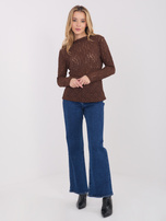 Brązowa przezroczysta bluzka z koronki 