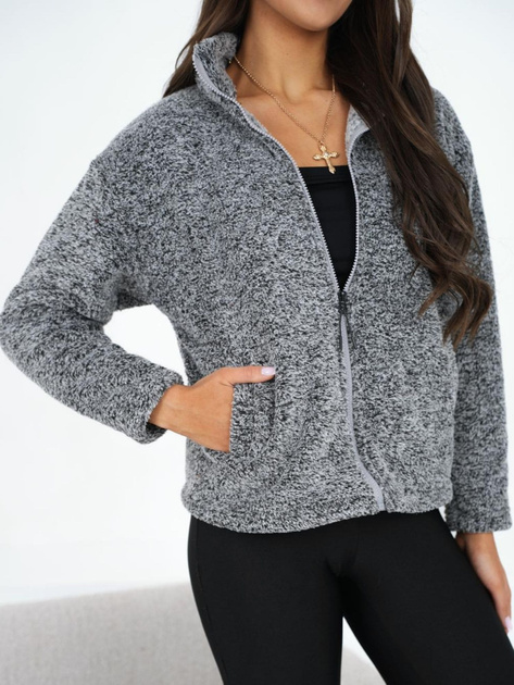 Ciemnoszara rozpinana bluza z kieszeniami